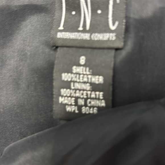 INC BLACK LEATHER SKIRT - Picture 5 of 7